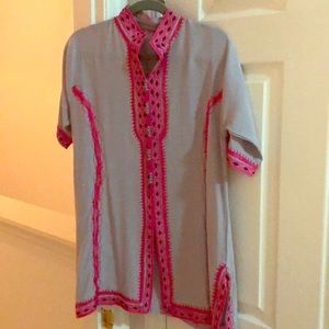 Hand made grey and pink boho tunic! New!